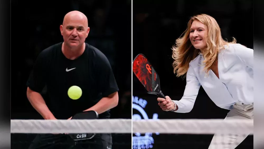 Steffi Graf und Andre Agassi: Spontanes Match bei Pickleball-Event